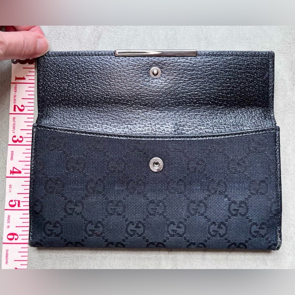 GUCCI Black Supreme Canvas and Leather Wallet - Picture 10 of 16